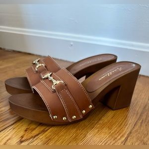 Avellini Leather Heeled Sandals Size 8.
